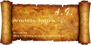 Arnstein Indira névjegykártya